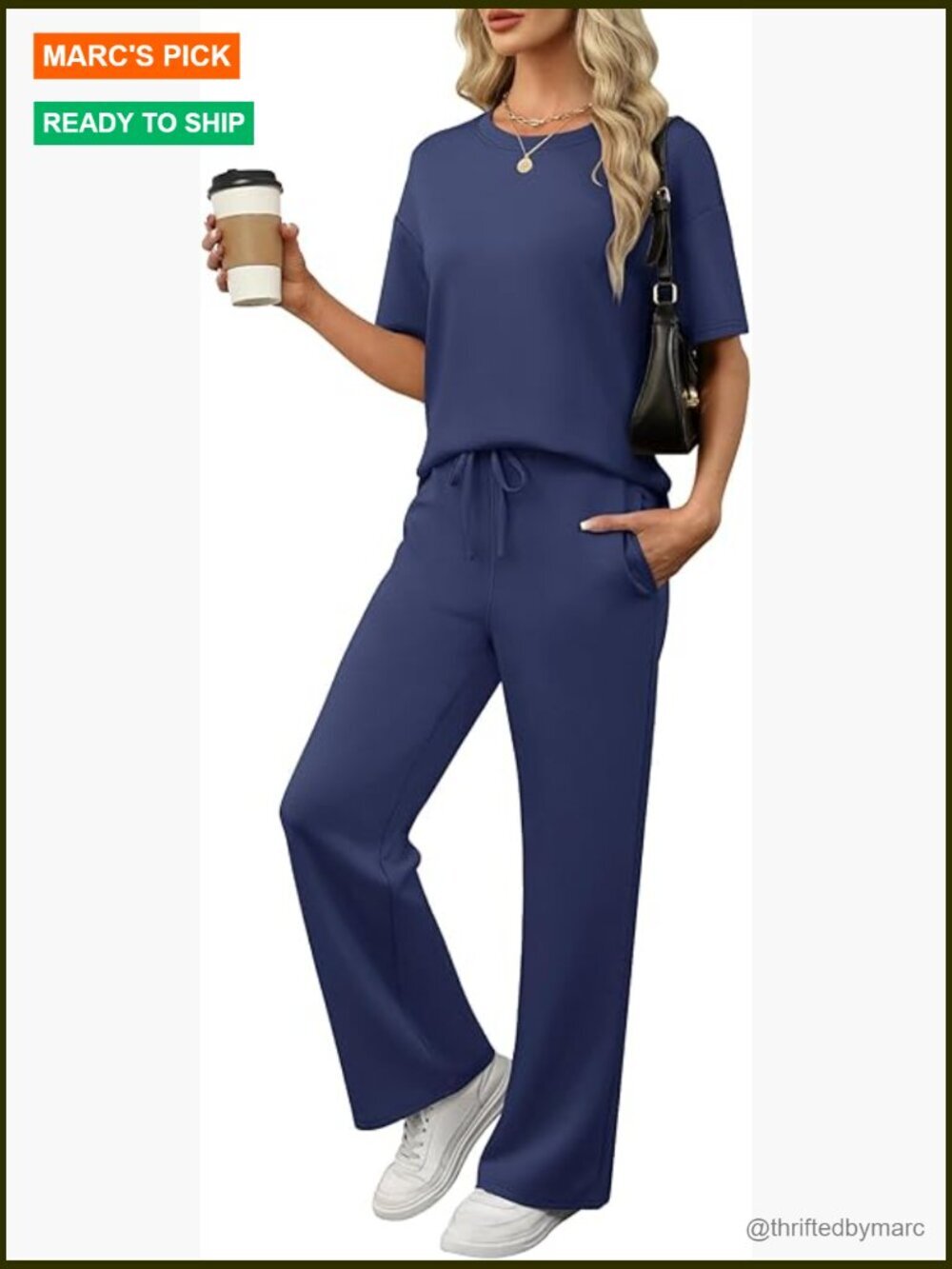 Summer Lounge Set Loose Fit Wide Leg Pants Short Sleeve Tracksuit